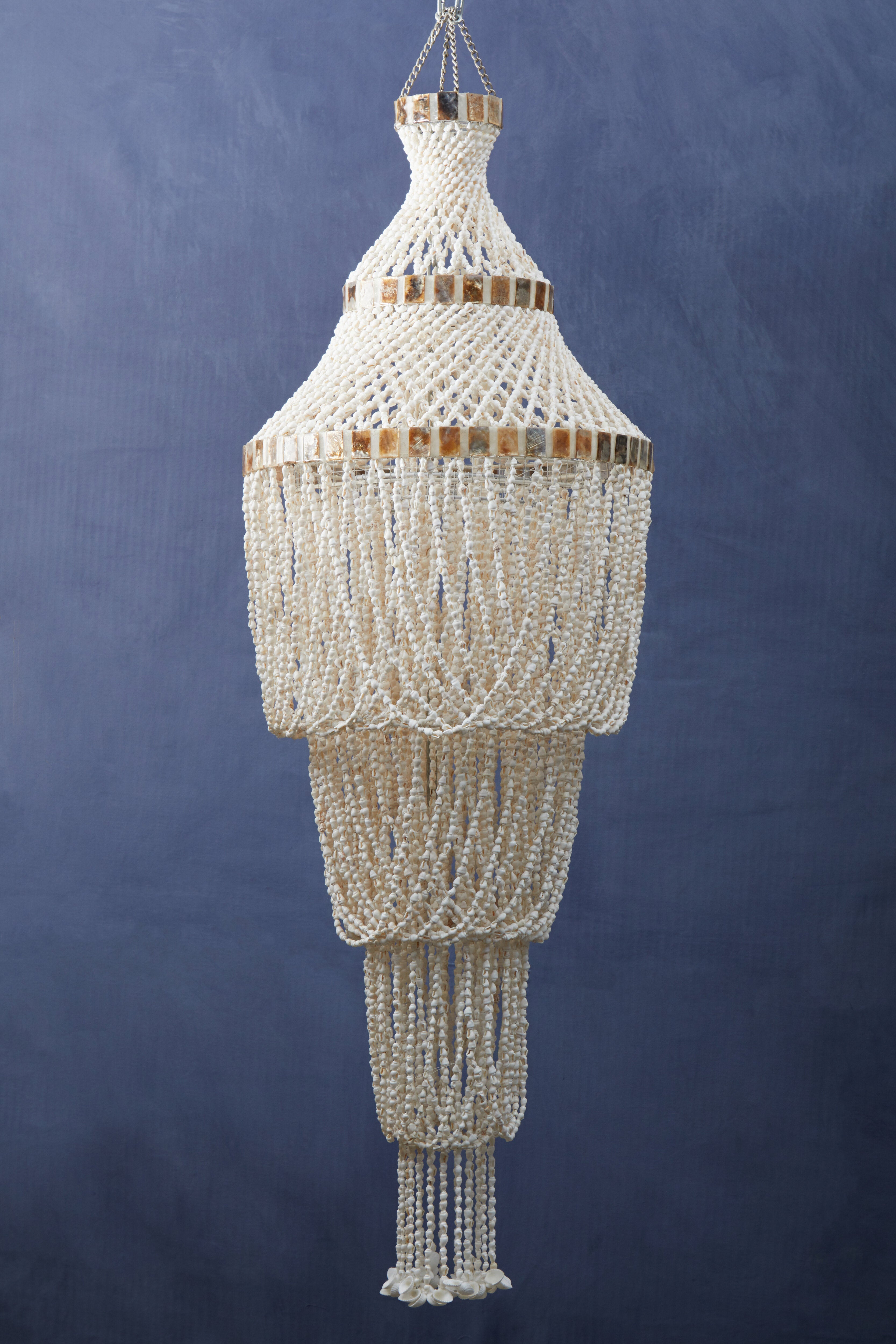 Catena Natural White & Amber Shell Large Pendant Shade